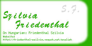 szilvia friedenthal business card